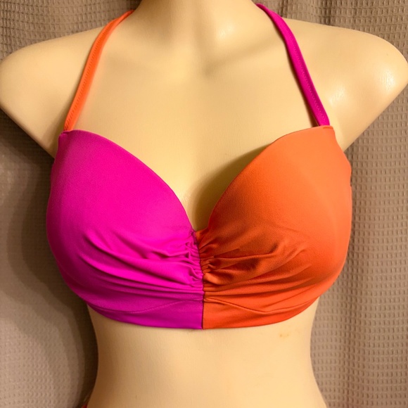 Victoria's Secret Pink & Orange Bikini Suit Women's 32D - Picture 2 of 8